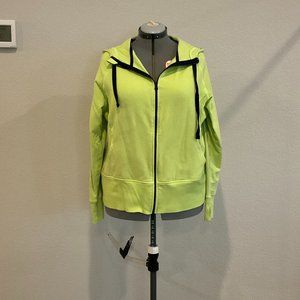 Zella zipped hoodie in lime green with navy trim - size 2X